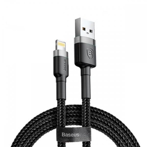 Cablu Date si Incarcare Apple iPhone, Baseus, USB la Lightning, Negru + Silver, Ultrarezistent, 0.5/1/2 m - Img 8