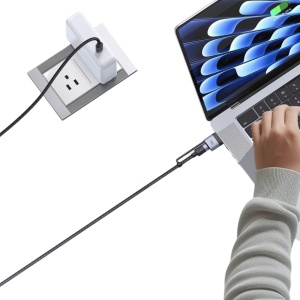 Cablu de Date 2 in 1 USB-C Tata la USB-C Tata + MagSafe 3, McDodo 0140, 240W, Indicator LED, 2m, Negru - Img 5