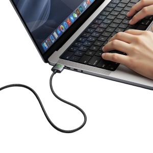 Cablu Magnetic USB-C Tata la MagSafe 3, McDodo 2070, 140W, Indicator LED, 2m, Negru - Img 4