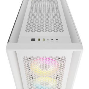 CARCASA Corsair iCUE 5000D RGB AIRFLOW Mid-Tower Case, True White - 3x AF120 RGB ELITE - White Fans - iCUE Lighting Node PRO Controller - High-airflow Design "CC-9011243-WW"  - 2