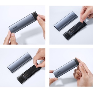 Carcasa Rack SSD M.2 NGFF B-Key, Ugreen CM400, USB 3.0/3.1 Gen 1, 5Gbps, Space Gray - Img 6