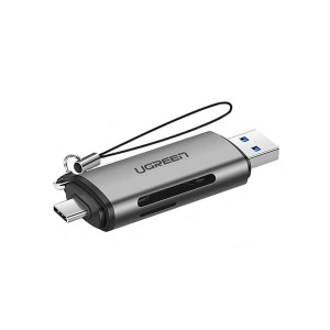 Card Reader 3 in 1 Ugreen CM184, USB 3.0, USB Type-C la SD si Micro SD, 5 Gbps, Space Grey - Img 3