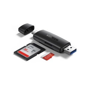 Card Reader 4 in 1 Ugreen CM304, USB-A, USB-C la SD si Micro SD, 5 Gbps, Negru - Img 2