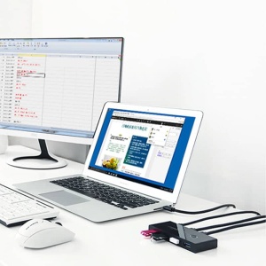 Hub Multiport 2 in 4 Ugreen US216, USB la 4 x USB 3.0, Sharing Switch Selector, Negru - Img 5
