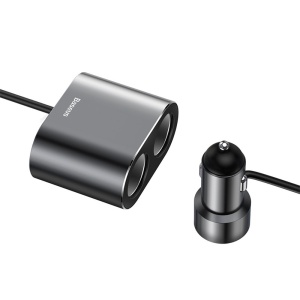 Incarcator Auto Baseus Dual Port, 2 x Priza Bricheta 80W, Negru - Img 7