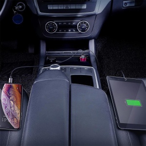 Incarcator Auto Circular, Baseus, USB Type-C, USB Type-A, QC4.0/QC3.0, 45W, 6A, Negru - Img 6