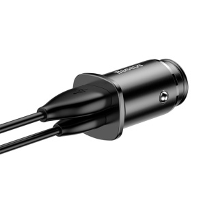 Incarcator Priza Auto, Baseus CCALL-AS01, 1 x USB, 1 x USB-C, QC 4.0, PD 3.0, SCP, Negru - Img 2