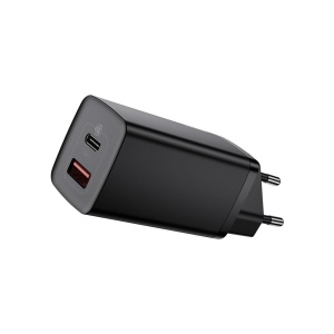 Incarcator Retea, Baseus GaN2 Lite, Quick Charge 65W, 1x USB 5V/3A, 1x USB Type-C 5V/3A, Negru - Img 3