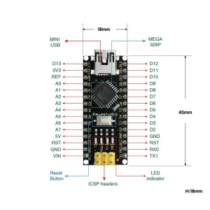 Placa de Dezvoltare, Keyestudio, ATmega328P, CH340 Nano 3.0, Compatibila cu Arduino - Img 4