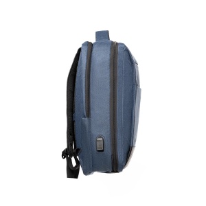 Rucsac Laptop 17 inch, Spacer, Compariment Calatorii, Buzunare Frontale, Strap Troler, Impermeabil, Albastru - Img 2