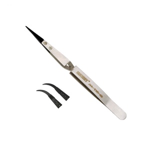 Set Penseta Antistatica cu VÃ¢rfuri Ascutite, Drept si Curbat, Jakemy T10-12 Tweezer, Reparatii, Electronica - Img 1