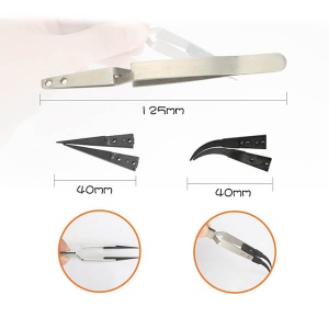 Set Penseta Antistatica cu VÃ¢rfuri Ascutite, Drept si Curbat, Jakemy T10-12 Tweezer, Reparatii, Electronica - Img 3
