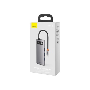 Adaptor Multiport Hub 6 in 1, Baseus, USB Type-C la HDMI 4K 30Hz, RJ45 Gigabit, USB-C PD 100W, USB 3.0 - Img 5