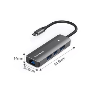 Adaptor Multiport USB-C, Hub 4 In 1, Blueendless BS-LH04, RJ45, USB 3.0 - Img 3