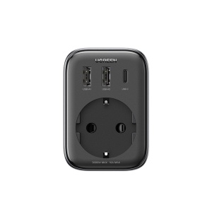 Adaptor Priza, Ugreen CD314, Fast Charge, 2x USB-A, 1x USB-C, 3680W, 13A, Negru - Img 2