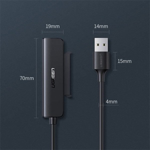 Adaptor Sata la USB 3.0 pentru Hdd Ssd 2.5 inch, Ugreen 70609, 5 Gbps, SATA 7+15 pini, Negru - Img 6