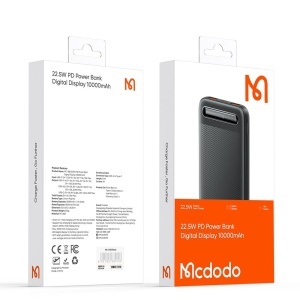 Baterie Externa 10000mAh, 22.5W, McDodo 3881, 2x USB-A, 1x USB-C, Display Digital, Negru - Img 5