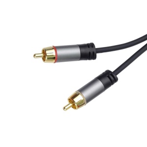 Cablu Audio 2x RCA Tata la 2x RCA Tata, Basekit, 1.5/3/5m, Negru - Img 2