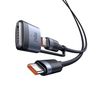 Cablu de Date 2 in 1 USB-C Tata la USB-C Tata + MagSafe 3, McDodo 0140, 240W, Indicator LED, 2m, Negru - Img 2