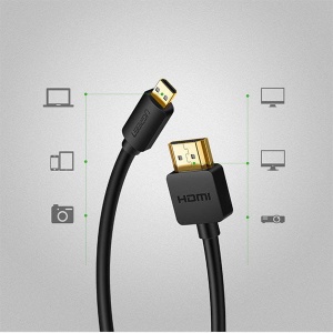 Cablu HDMI - micro HDMI 19 pini Ugreen 30102, Bidirectional, 4K@60Hz, 30AWG, 1.5 m, Negru - Img 4