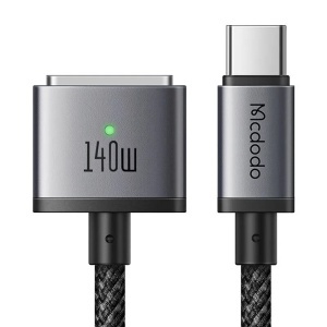Cablu Magnetic USB-C Tata la MagSafe 3, McDodo 1470, 140W, Indicator LED, 2m, Negru