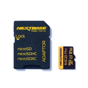 Card de Memorie MicroSD, NextBase, 64GB Pro V30, Adaptor, Clasa U3, SDXC, Negru - Img 1