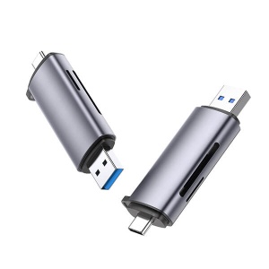 Card Reader 3 in 1 Ugreen CM184, USB 3.0, USB Type-C la SD si Micro SD, 5 Gbps, Space Grey - Img 4