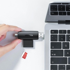 Card Reader 4 in 1 Ugreen CM304, USB-A, USB-C la SD si Micro SD, 5 Gbps, Negru - Img 3