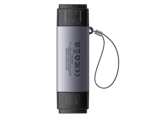 CARD READER extern Baseus Lite,interfata USB 3.0/USB Type-C,citeste/scrie:SD,microSD viteza pana la 480Mbps,suporta carduri maxim 512GB,metalic,gri "WKQX060113" -6932172608200 - 2