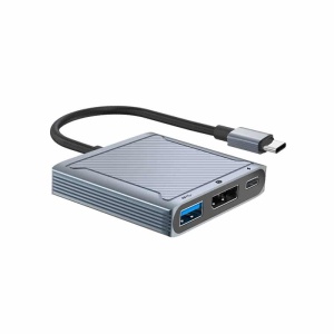 Hub Multiport 3 in 1, Basekit TD-USH370, USB Type-C la DP 8K 60Hz , USB A 2.0, USB-C PD 60W, Space Grey - Img 2