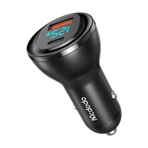 Incarcator Auto 95W, McDodo 5670, 1x USB-A, 1x USB-C, Fast Charge, Smart LED Digital Display, Negru