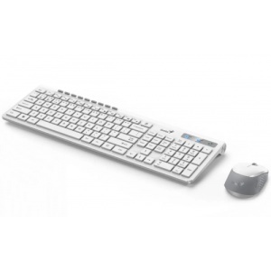 KIT wireless GENIUS, tastatura wireless 104 taste (multimedia) + mouse wireless 1200dpi, 3 butoane, BT5.3 + 2.4G, USB, alb, "SlimStar 8230" "331340015400"   - 2