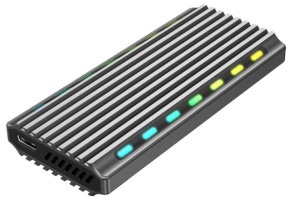 RACK extern GEMBIRD, pt. SSD, M.2, M.2 S-ATA NGFF si  M.2 PCIe NVME, interfata PC USB 3.1, RGB LED backlight, aluminiu, argintiu, "EE2280-U3C-03"   - 3