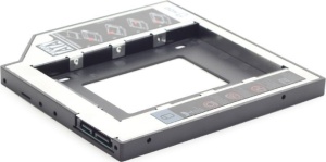 RACK intern GEMBIRD, tip caddy 9.5mm, 5.25 inch la 2.5 inch, S-ATA, interfata PC S-ATA, metal, negru, "MF-95-01"