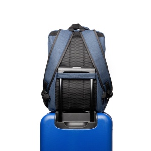 Rucsac Laptop 17 inch, Spacer, Compariment Calatorii, Buzunare Frontale, Strap Troler, Impermeabil, Albastru - Img 3