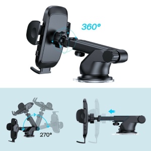 Suport Auto pentru Telefon, Joyroom, Prindere pe Bord/Parbriz, Brat Telescopic, Ajustare Unghi 360 Grade, Negru - Img 3