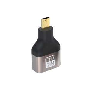 Adaptor HDMI Mama la Micro HDMI Tata, Basekit, 8K@60Hz, 4k@120Hz, Conectori Auriti, Argintiu