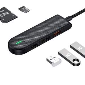 Adaptor Hub Multiport 5 in 1, McDodo 1430, USB-C la 2x USB 2.0, 1x USB 3.0, Slot Card SD/TF, Indicator LED, Negru - Img 3