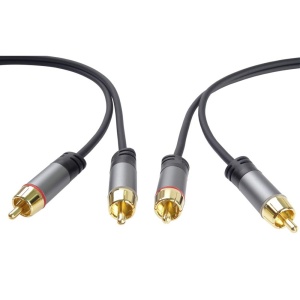 Cablu Audio 2x RCA Tata la 2x RCA Tata, Basekit, 1.5/3/5m, Negru - Img 3