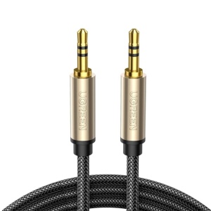 Cablu Audio Auxiliar, Ugreen AV125, Jack 3.5 mm Tata - Jack 3.5 mm Tata, Stereo, 1m, Gri