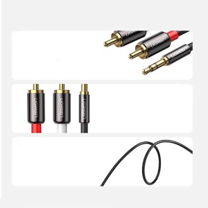 Cablu Audio Jack 3.5 mm - 2RCA Stereo Ugreen, 1/2/3 m - Img 4