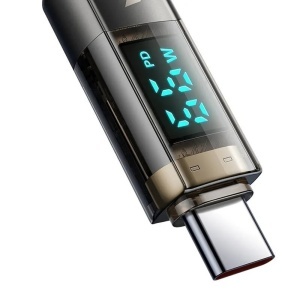 Cablu de Date USB-C Tata la USB-C Tata, McDodo 3610, 6A, Display Digital, Auto Power Off, 1.2m, Negru - Img 3