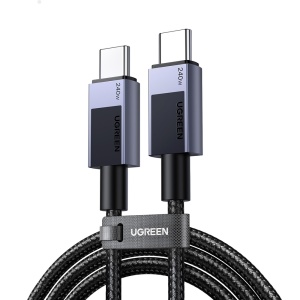 Cablu de Date USB-C Tata la USB-C Tata, Ugreen L513, PD 100W, 5A, 2 Metri, Space Gray