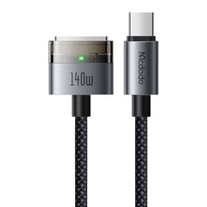 Cablu Magnetic USB-C Tata la MagSafe 3, McDodo 2070, 140W, Indicator LED, 2m, Negru