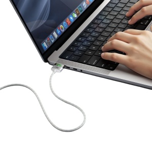 Cablu Magnetic USB-C Tata la MagSafe 3, McDodo 2071, 140W, Indicator LED, 2m, Alb - Img 4