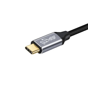 Cablu USB Type-C 90 Grade, 4K 60hz, Conectori Intariti, Protectie Mesh, 1 metru, Negru - Img 2
