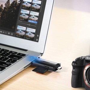 Card Reader 3 in 1 Ugreen CM184, USB 3.0, USB Type-C la SD si Micro SD, 5 Gbps, Space Grey - Img 5