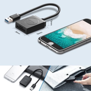 Card Reader Ugreen, Interfata USB 3.0, Micro SD, SD Card, Negru - Img 5
