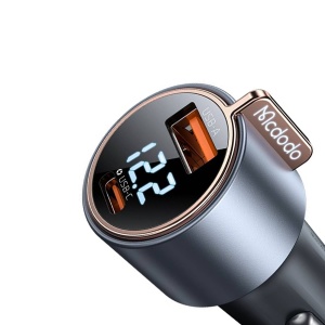 Incarcator Auto 75W, McDodo 3690, 1x USB-A, 1x USB-C, Fast Charge, Digital Display, Negru - Img 4