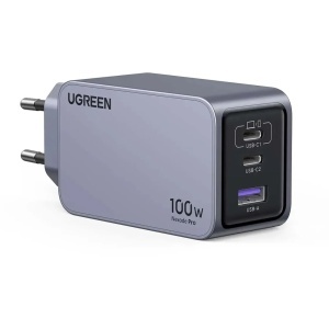Incarcator Retea 100W, Ugreen Nexode Pro X757, GaN Fast Charge, 2x USB-C, 1x USB-A, PD3.0,QC4.0+, Cablu USB-C